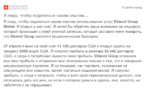 СКАМ BitWest Group