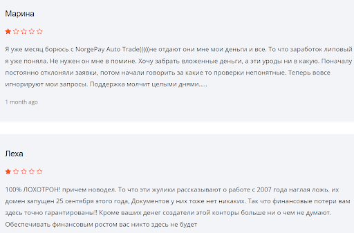 Отзывы о NorgePay Auto Trade