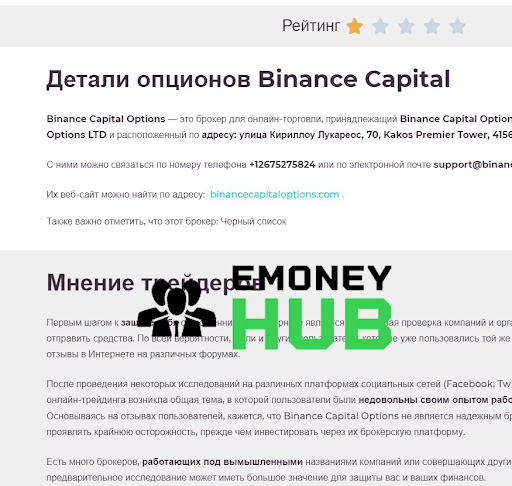 Binance Capital Options Отзыв