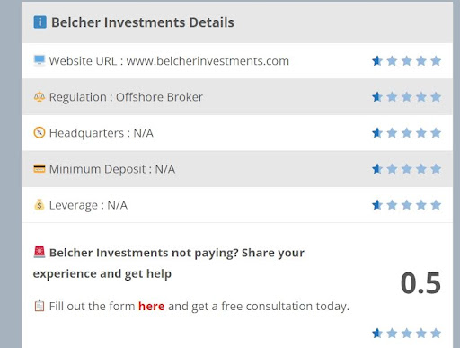 Отзывы о брокере Belcher Investments