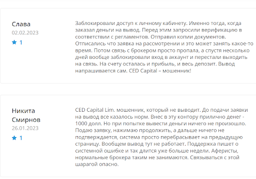 Отзыв CED Capital Limited