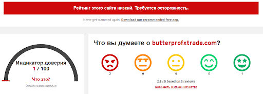 Отзывы о Butterprofxtrade