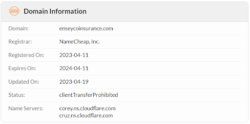 Анализ домена EnseyCoinInsurance